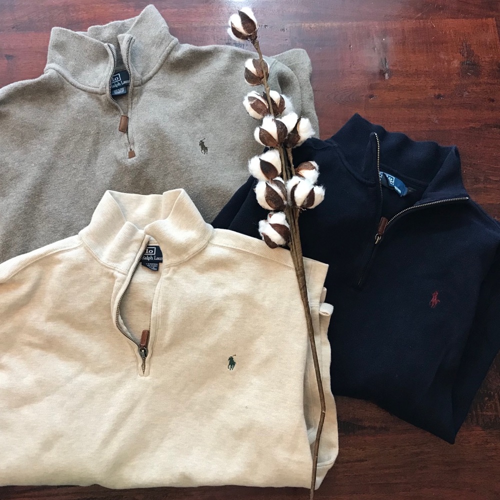 Bundle of Men’s Ralph Lauren Polo pullovers, M & L